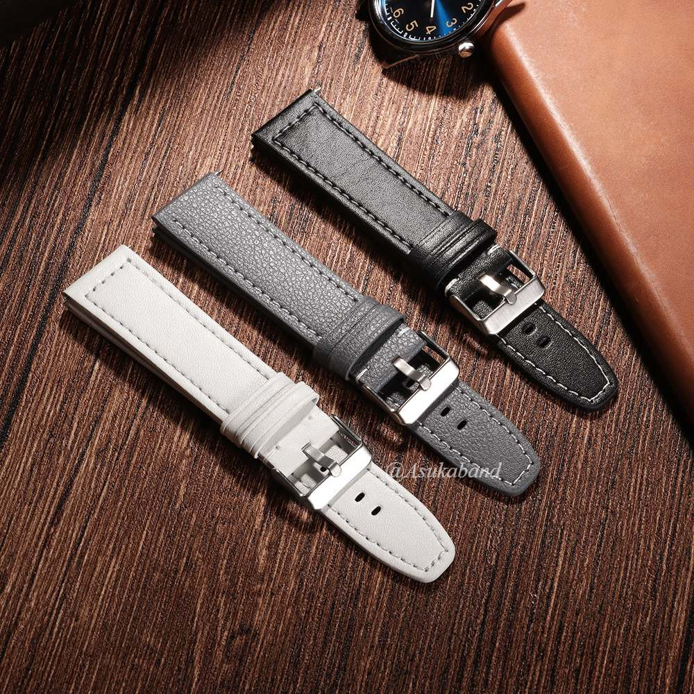 Dây đeo đồng hồ bằng da đa năng 20mm 22mm Dây đeo đồng hồ da phát hành nhanh cho đồng hồ thông minh Nam nữ Vòng đeo tay Dây đeo cổ tay Đồng hồ màu đen cổ điển Phụ kiện