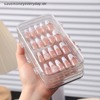 [savemoneyeveryday] 1Pc Đầu móng tay giả Hộp đựng phân phối có cuộn băng dính Móng tay giả có thể đeo được Kệ trưng bày Thẻ màu Công cụ sắp xếp Shown [vn]