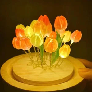 Treeling 50 Chiếc Màu In Hoa Tulip Nụ Hoa Hình Acrylic Hạt Hoa Đèn Ngủ Phụ Kiện Cho DIY Jewerly Earrin