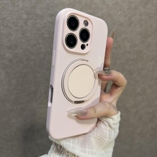 Ốp điện thoại giá đỡ từ tính xoay 360 độ bằng silicon lỏng cho iPhone 16 Pro Max 15 14 13 12 Pro Max bảo vệ camera chống sốc, ốp lưng cứng chống rơi