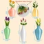 DONOVANQQ 5 Cái Nam Châm Bình Mini Cho Tủ Lạnh, In 3D DIY Bình Bud Nhỏ, Trang Trí Nhà Hiện Đại Với Hoa Giả Chống Rơi Nam Châm Tủ Lạnh Bình Bếp