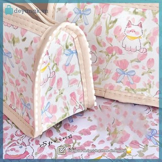 Deyangk Màu Hồng Dễ Thương Mèo Con Trong Suốt Hộp Đựng Bút Chì Dung Tích Lớn Di Động Nữ Tính Túi Trang Điểm Sinh Viên Văn Phòng Phẩm Bút Túi Bảo Quản VN