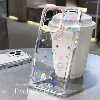 Ins Hàn Quốc Vỏ Trong Suốt Cherry Kitty Dễ Thương Tương Thích Cho iPhone 11 16 15 14 13 12 Pro Xs Max XR X 7 8 6 6s Plus SE Vỏ Điện Thoại TPU Mềm Hoạt Hình Cô Gái Vỏ Bảo Vệ Vỏ Chống Sốc