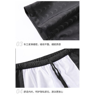 Quần bơi nam vải da cá mập giả, dáng rộng, nhanh khô, màu đen, size lớn