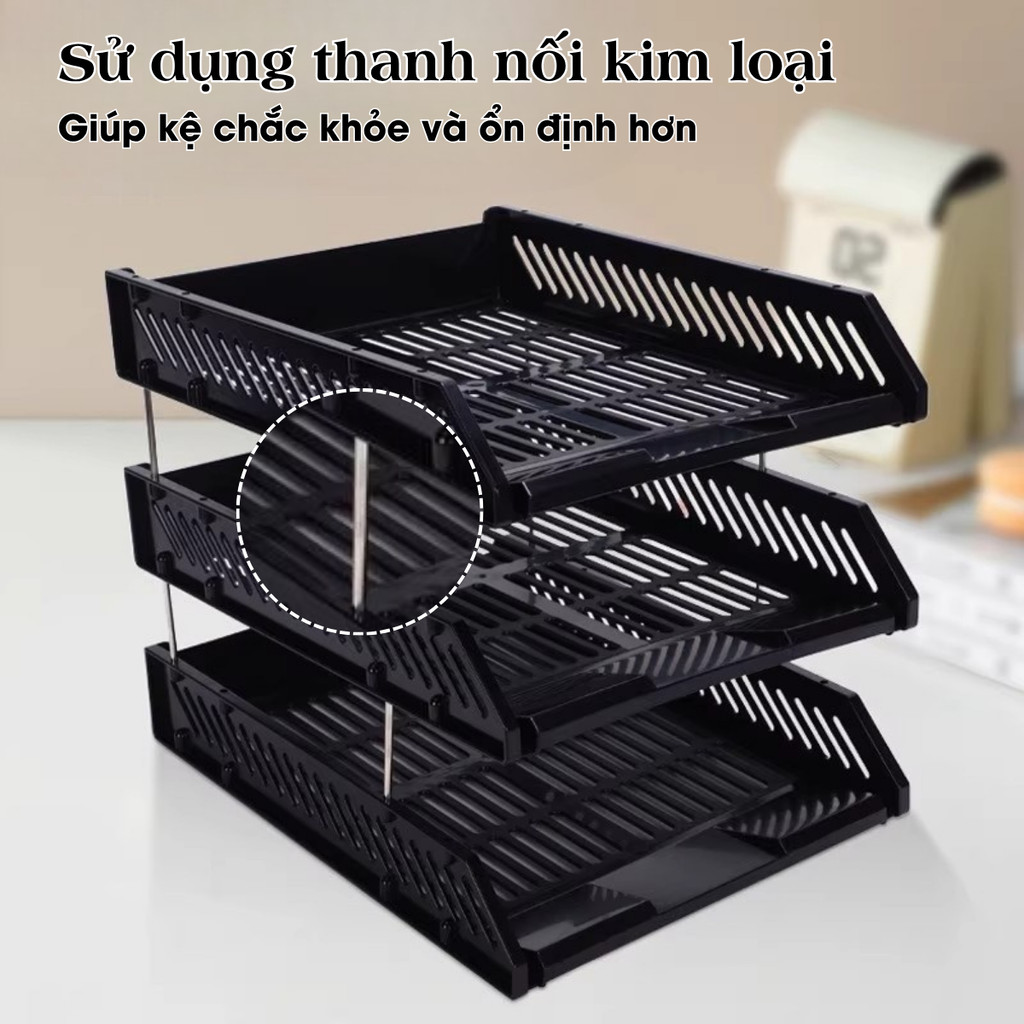 Kệ Sách Mini Đa Năng Để Bàn - Khay Phân Loại Tài Liệu A4 Chống Trượt, Hỗ Trợ Sắp Xếp Sách Vở Và Tài Liệu Gọn Gàng