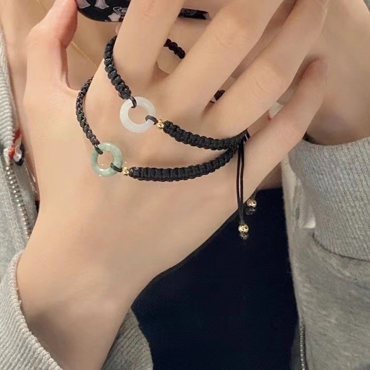 1 / 2 Chiếc Phong Cách Trung Hoa Tối Giản Khóa Hòa Bình Vòng Tay Cặp Đôi - Vintage Điều Chỉnh Được Lắc Tay Phụ Kiên