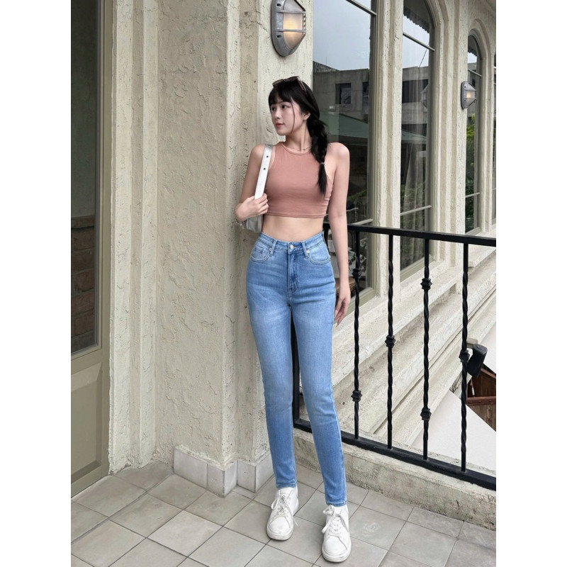 Quần jeans nữ skinny TTTHAO cao cấp dài 96cm kiểu dáng quần bò ôm VNXK tôn dáng J13