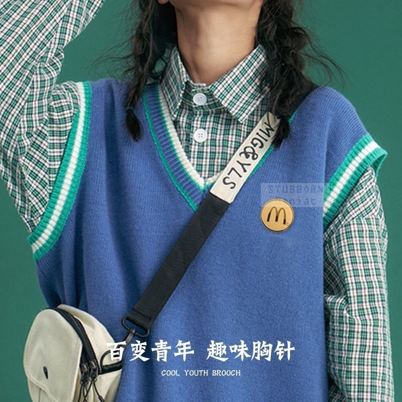 Huy hiệu logo McDonald's phiên bản Bắc Mỹ, huy hiệu Golden Arches, huy hiệu nhân viên công ty, huy hiệu kim loại cao cấp