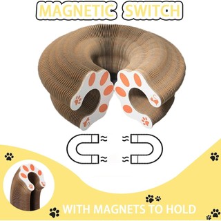Đồ chơi cho mèo, Magic Organ Cat Scratching Board Toy, Tông Scratcher tương tác có chuông Ball, Đồ chơi cho mèo có thể gập lại bền bỉ Đồ chơi thú cưng