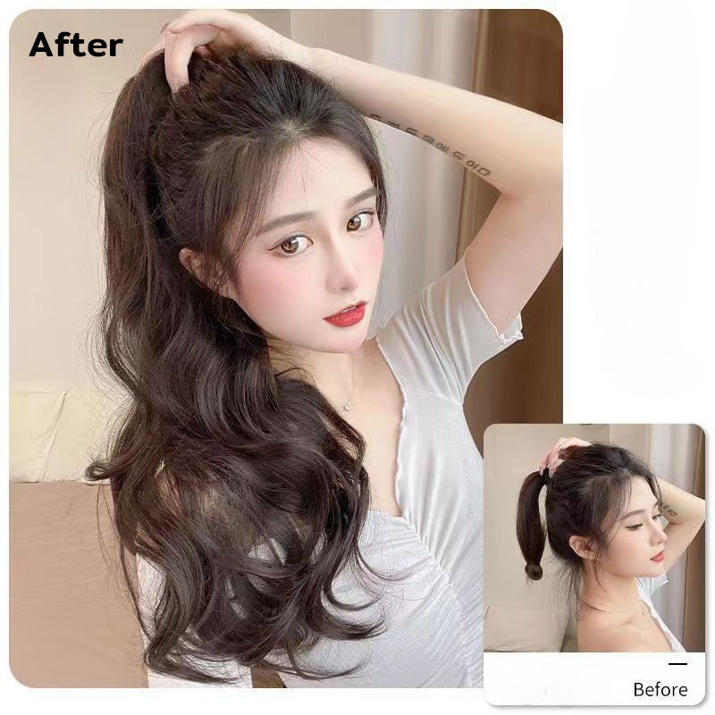 Tóc Giả Đuôi Ngựa Ngoặm Thời Trang Nữ,Siêu Mềm,Một bộ tóc giả có kiểu tóc đuôi ngựa lớn gợn sóng45cm