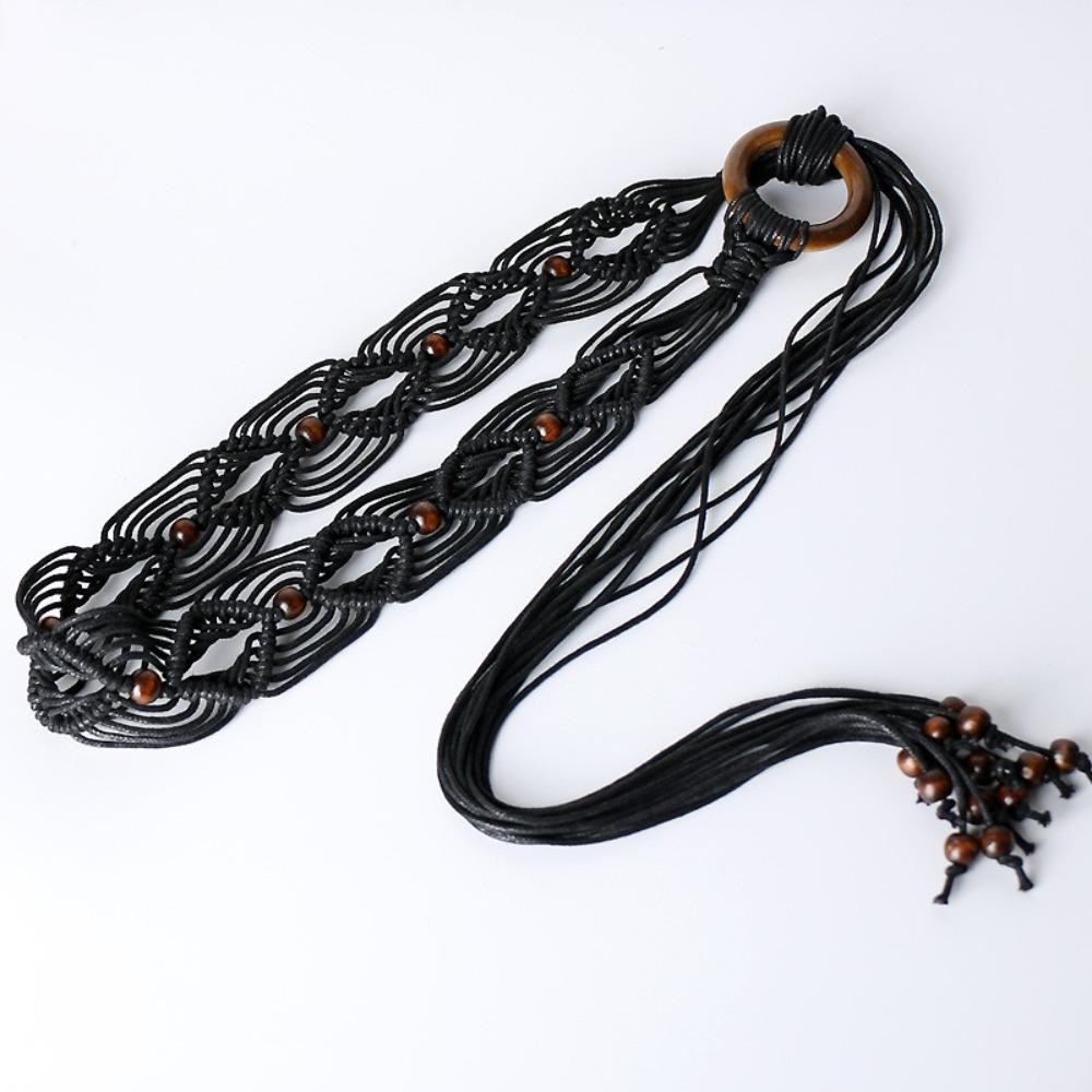 TRACEILLOIAN Hạt Thắt Lưng Nữ Bện - Thắt lưng rộng phong cách Bohemia retro, phụ kiện thời trang cho đầm
