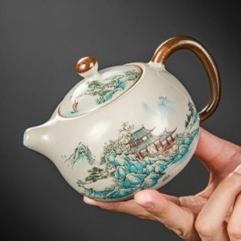 Ru Kiln Mở Lát Gốm Xishi Ấm Trà-Keyang Kung Fu Bộ Trà Văn Phòng Hộ Gia Đình Ấm Trà