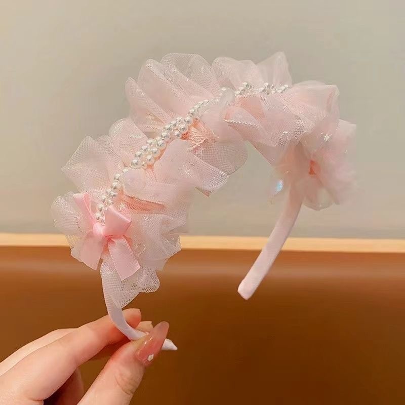 Băng đô xếp nếp bằng vải tuyn màu pastel thanh lịch - Phụ kiện thời trang