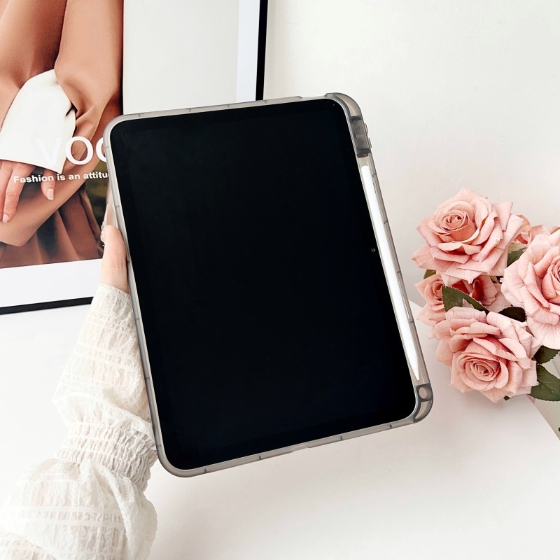 Vỏ Mềm Trong Suốt Cho IPad Mini 4 5 6 7 8 9 10 11 A16 Air2 Air3 Air4 Air5 10.9 "IPad10.2" Pro11 Pro12,9 Air M2 M3 M4 Pro 11 13 2024 2025 Bao Khe Cắm Bút Chì