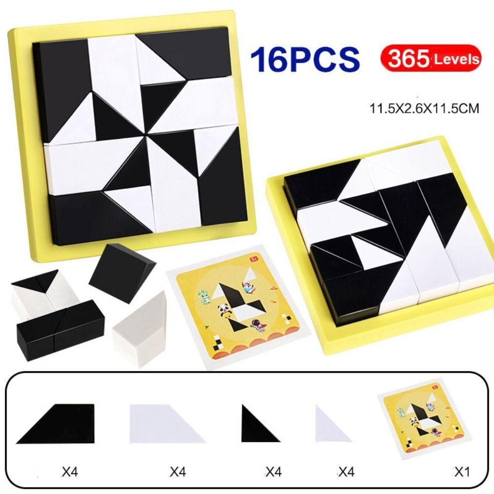 SEYAWSON Đồ chơi xếp hình thông minh, Đào tạo tư duy Logic Khối xây dựng ẩn màu trắng đen, Lý luận không gian 365 cấp độ Trò chơi trên bàn tương tác giữa cha mẹ và con cái Quà tặng cho trẻ em