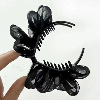 Kẹp Cá Mập MIKYCO, Kẹp Tóc Nơ Lưới Thanh Lịch, Kẹp Bím Tóc Đuôi Ngựa Màu Trơn Thời Trang Nữ