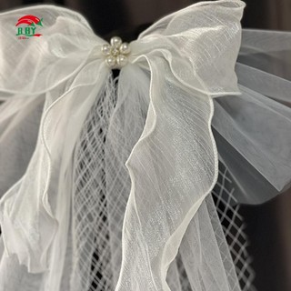 Nữ Ngắn Cô Dâu Veil Với Ngọc Trai Lấp Lánh Kẹp Hóa Đơn Vịt Cố Định Mũ Đội Đầu Cho Đám Cưới Hóa Trang Hẹn Hò