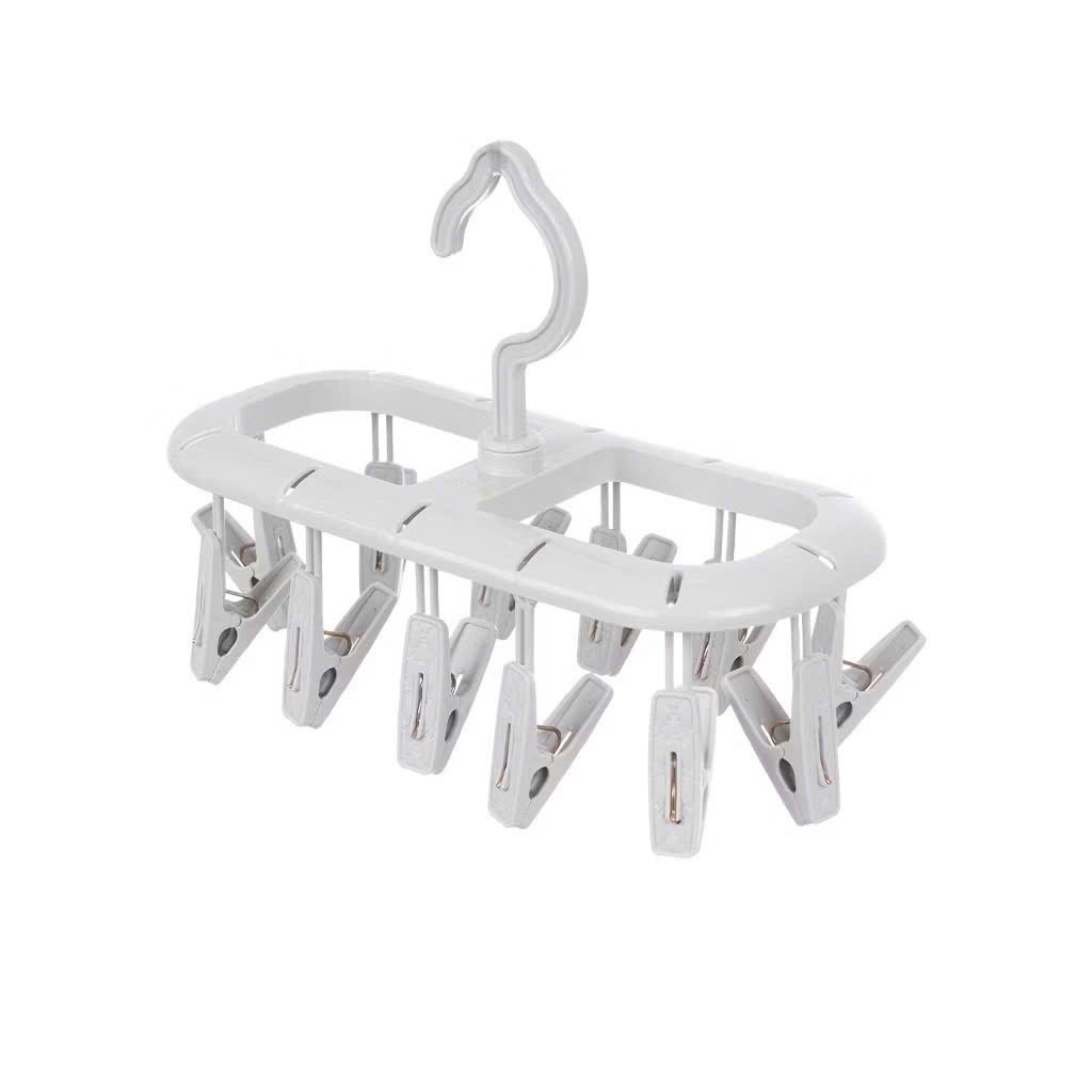 Móc Dù Nhựa Việt Nhật ELIP 12 Kẹp - Móc Phơi Đồ Cho Bé, Đồ Lót, Khăn Măt AMIZIN 2803