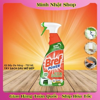 [Mẫu mới nhất] Chai Xịt Tẩy Dầu Mỡ Nhà Bếp Bref Power Dung Tích 750ml Dùng Được Cho Máy Hút Mùi, Lò Nướng của Đức