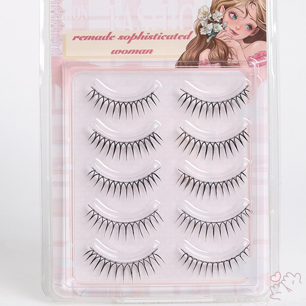 Người Phụ Nữ DIY Anime Full Strip Mi Tự Nhiên Spiky Wispy Dày Mắt Mi Để Mở Rộng Đôi Mắt Của Bạn Tự Nhiên