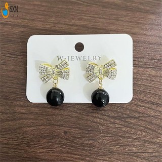 Thanh Lịch Nơ Tai Bông Tai Full Kim Cương Giả Và Bóng Đỏ Trang Trí Đồ Trang Sức Thời Trang Cho Tiệc Váy Du Lịch Tai Trang Trí