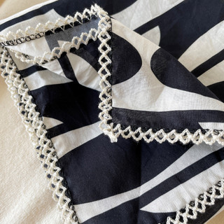 Phong Cách Nhật Bản Và Hàn Quốc Kẻ Sọc Khăn Vuông Nhỏ Khăn Lụa Nhỏ Nữ 70 Cotton Hai Mặt Khăn Nhỏ Hình Tam Giác Chất Kết Dính Trang Trí Buộc Tóc