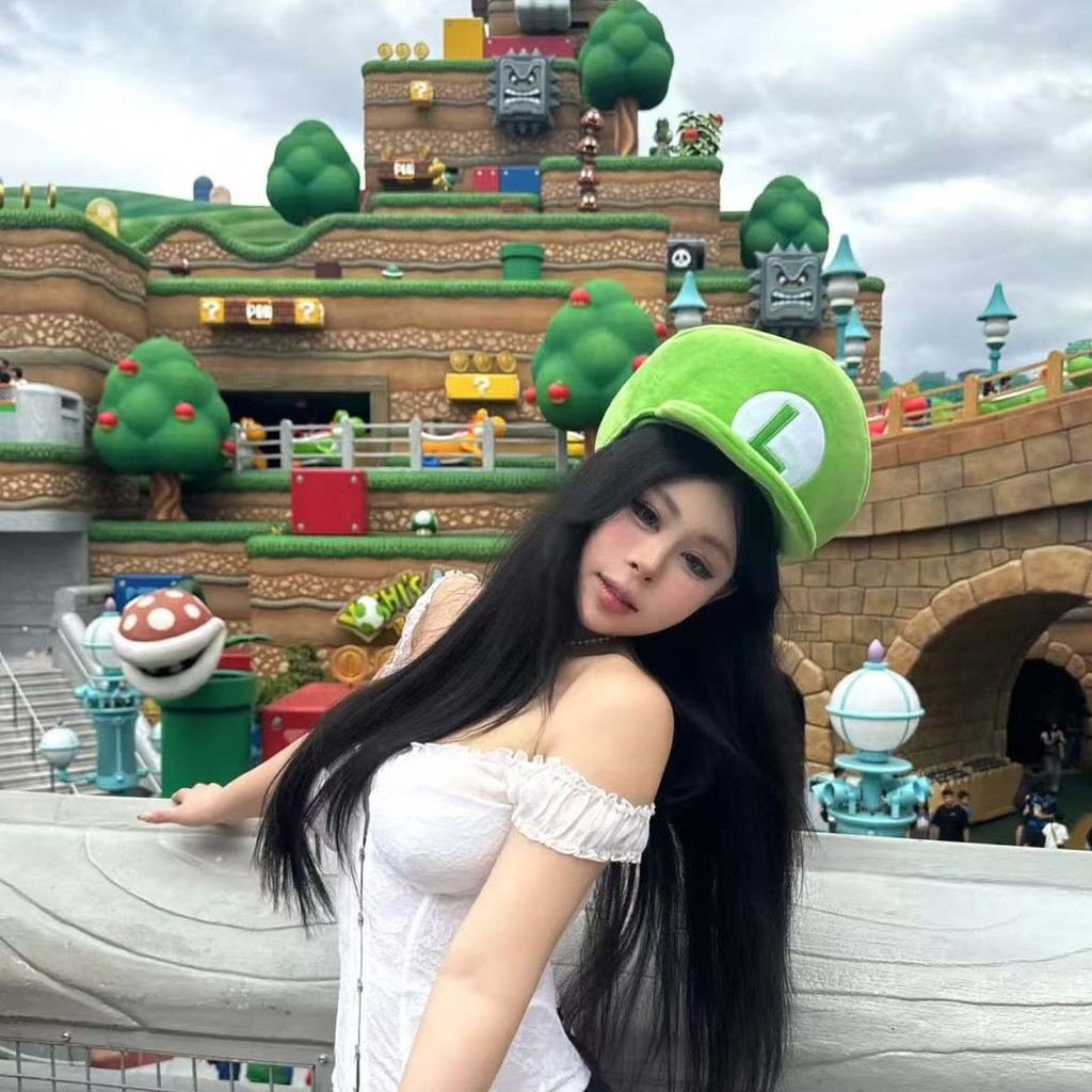 Mũ Mario, trang phục cosplay Super Mario, mũ bóng chày thời trang cho đầu lớn, unisex, hàng hóa của Universal Studios
