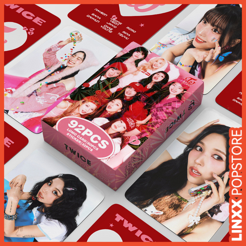 LINXX 92 Chiếc TWICE Mini Album STRATEGY Lomo Cards Laser Photocards Bộ HD Hình Ảnh Sóng Hàn Quốc Bộ Sưu Tập Quạt Hàng Hóa Sưu Tập Kpop Photocards