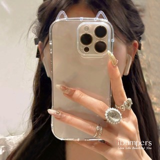 ibumpers Ốp Điện Thoại iPhone INS Thời Trang Mèo Dễ Thương Trong Suốt Ốp Lưng Hàn Quốc Ngôi Sao Cho iPhone 11 12 13 14 15 16 Pro Max