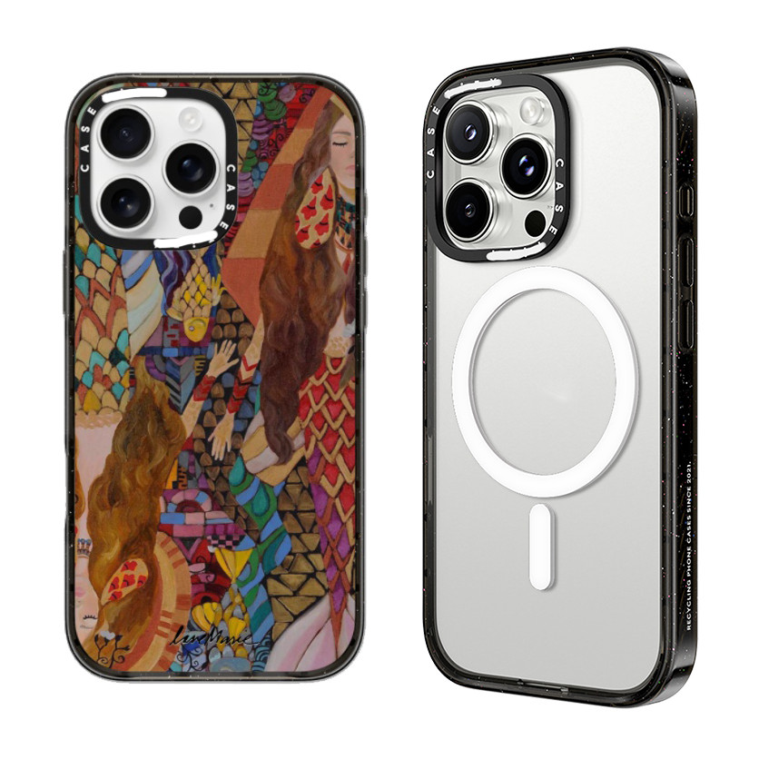 CASECASE X Heart Evangelista Alexandra Ốp Điện Thoại Cạnh Đen Trong Suốt Cứng Hút Từ Tính Tác Động Cho Apple IPhone 12 13 14 15 16 Pro Max Plus Có Hộp
