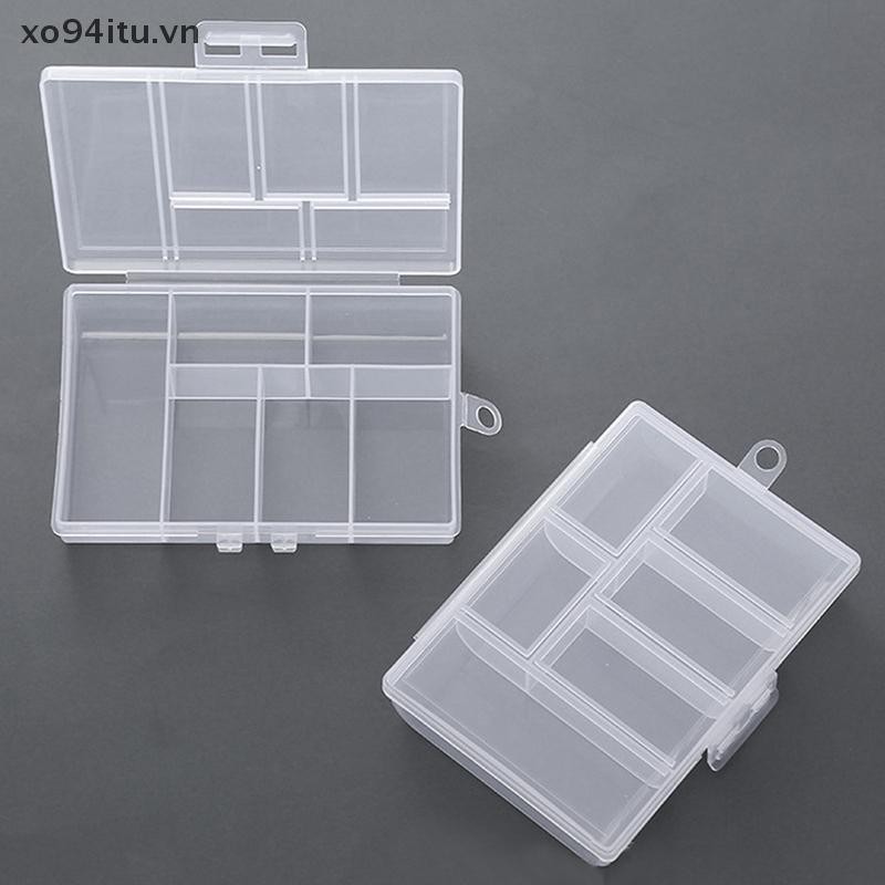 XOITU Di Động Trong Suốt Hình Chữ Nhật 6 Lưới Hộp Bảo Quản Cho Nút Hạt Hộp Đựng Thuốc Hộp Đựng Trang Sức Hộp Trưng Bày VN