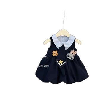 Cos Bunny Cảnh sát Cô gái Bé JK Váy phồng dễ thương với cổ áo kiểu học viện