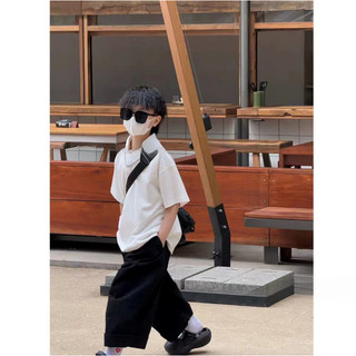 Bộ đồ cotton mùa hè cho bé trai, áo polo ngắn tay, áo phông, quần short cargo, bộ hai mảnh