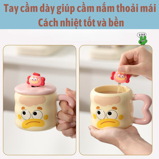 Cốc sứ Bunnies House 400ml có nắp chú hề, thiết kế dễ thương, hộp quà cao cấp