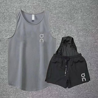 Track and Field Sports Student Training Quick-Drying Sports Suit Men's Marathon Running Mesh Vest with Lining Shorts 7GxU