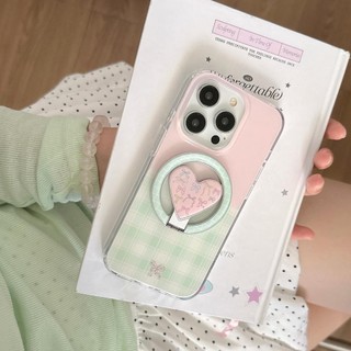 Ốp Lưng Cứng Tương Thích Với iPhone 13 14 14Pro 14ProMax 15 15Pro 15ProMax 16 16Pro 16ProMax 17 17Pro 17ProMax Vỏ Nam Châm Họa Tiết Nối Xanh Hồng
