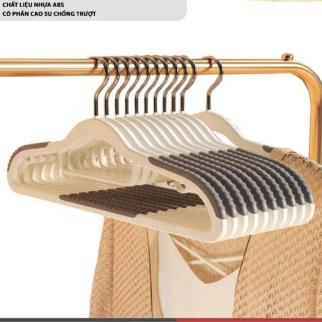 Set 50c Móc treo quần áo bằng nhựa chống tuột, Móc phơi chống trượt đa năng chất nhựa -BB