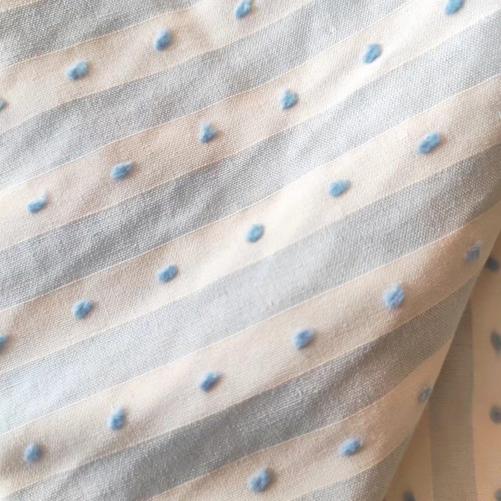 Hàn Quốc Chấm Màu Dệt Vải Cotton Polyester Tự Làm Quần Áo Trẻ Em Quần Áo Nữ May Rèm Túi Tóc Vòng Vải 50 * 145cm TJ22923