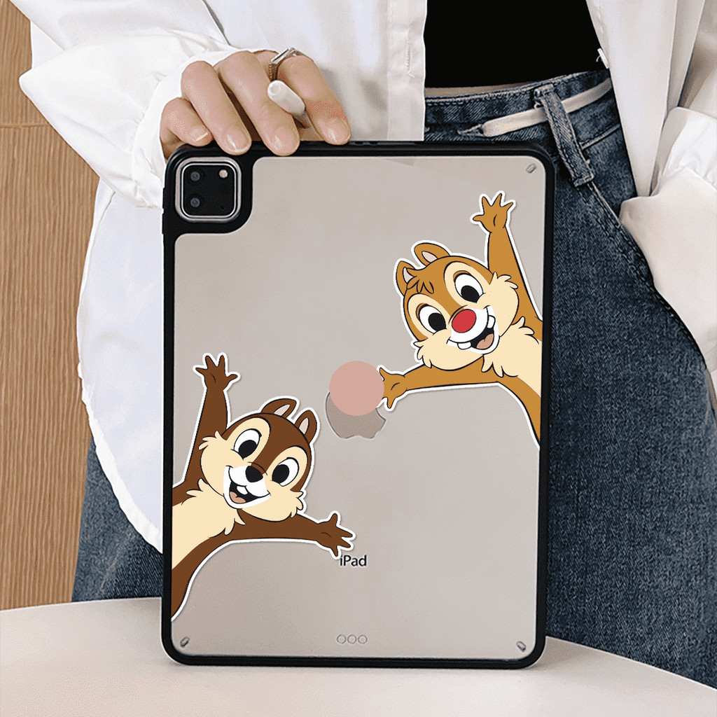 Vỏ Acrylic Cứng Hai Sóc Dễ Thương Cho Mini6 Mini7 A17Pro IPad 5 6 7 8 9 10 11 A16 Air 2 3 4 5 6 Air 11 M2 Pro10.5 10.2 "Pro11 2018 2020 2021 2022 M4 Pro13 2024 2025