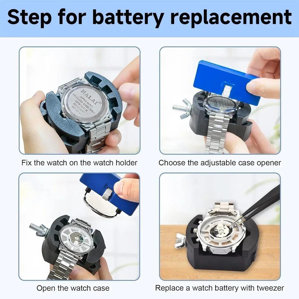 Bộ 3 Trong 1 Đồng Hồ Sửa Chữa Dụng Cụ Thay Thế Cờ Lê Mặt Sau Tẩy Xoay Mở Nắp Dụng Cụ Mở Đồng Hồ Đeo Tay Mặt Sau Bảo Trì Tẩy