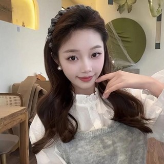 Băng Đô Lưới Hình Chữ U Ren Đen Sáng Bóng Dành Cho Nữ Và Bé Gái