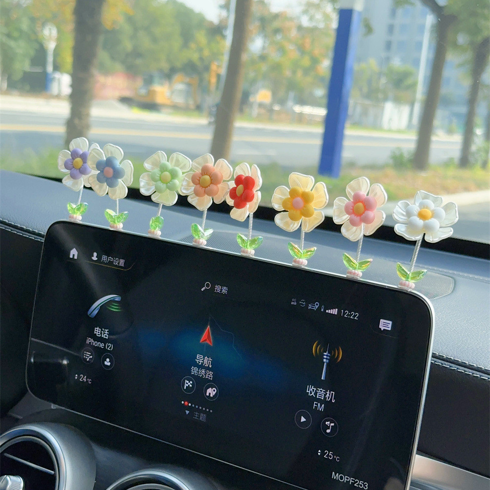 5 Chiếc Hoa Mặt Trời Trang Trí Xe Lắc Đầu Hoa Trang Trí Nội Thất Ô Tô Trang Trí