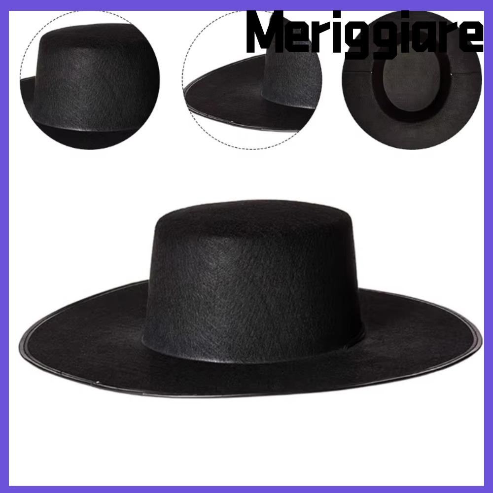 MERIGGIARE Mũ Sombrero Mexico, Halloween Zoro fuzz ball Trang phục lễ hội Mũ vành rộng, Thiết kế vành rộng thực tế Đạo cụ chụp ảnh thông thường Mũ Jazz Unisex