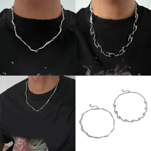 Treeling Đặc Biệt Hoa Văn Sóng Vòng Cổ Kim Loại Có Thể Điều Chỉnh Chiều Dài Dây Cổ Phụ Kiện