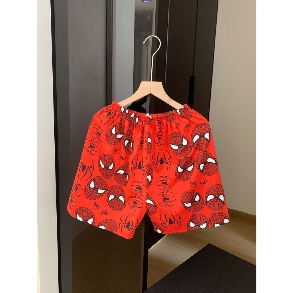Thoải Mái Đáy Đỏ Hoạt Hình Người Nhện Pyjama Quần Nữ Rời Hàn Quốc Quần Short Nhà [BL]