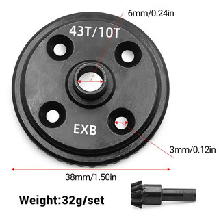 Bánh răng vi sai 43T 10T Bánh răng vát lớn W217 cho ARRMA 1 / 7 MOJAVE 1 / 8 KRATON EXB ARA310980 Bộ phụ tùng nâng cấp kim loại RC Car