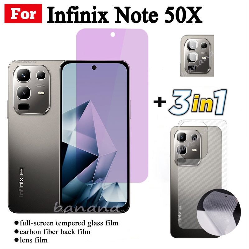 Dành cho Infinix Note 50X Kính cường lực chống ánh sáng xanh Infinix Note 50 Pro + Kính cường lực chống gián điệp Bảo vệ màn hình + Phim ống kính máy ảnh + Phim mặt sau