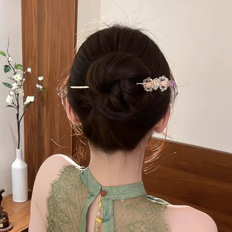 MAUROPOLI [Sẵn sàng] Kẹp tóc tua rua đính cườm đầy màu sắc phong cách Trung Quốc mới Tinh tế Niche cao cấp Phong cách cổ xưa Kẹp tóc sang trọng Phụ kiện tóc Phong cách mới
