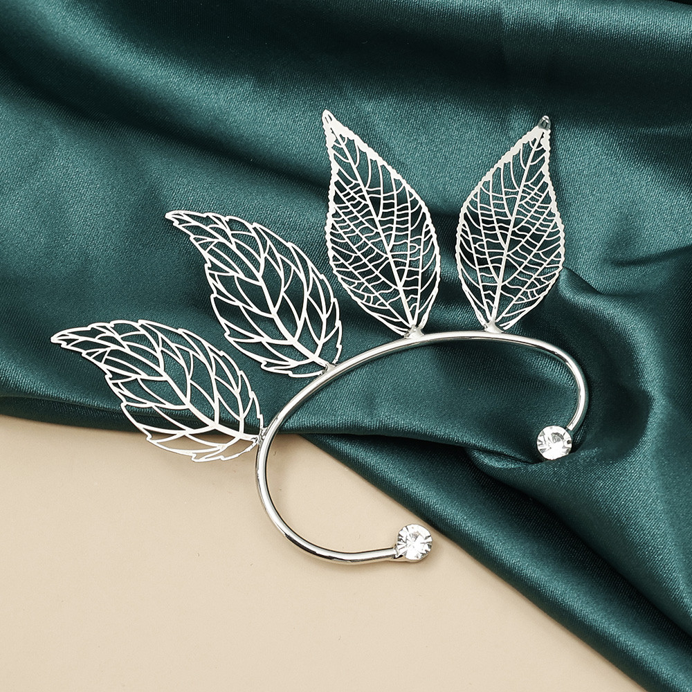 1 / 2 Cái Vòng bít xương tai pha lê phong cách rừng cổ điển không đục lỗ sáng tạo - Kẹp tai nữ thanh lịch đơn giản Vàng / Lá bạc