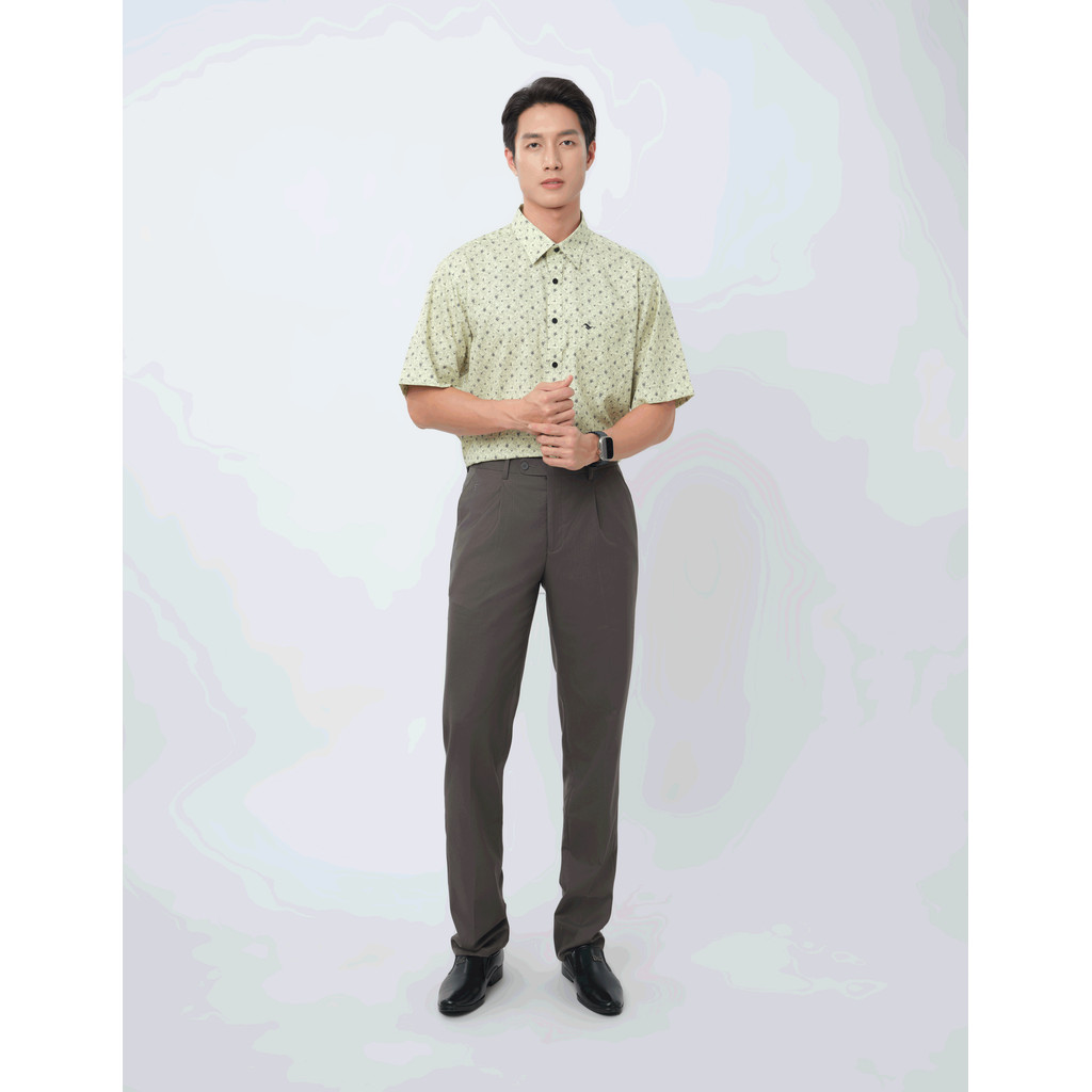 Sơ mi tay ngắn lai ngang VIETTIEN SMART CASUAL vải Bamboo phom REGULAR VT00000383